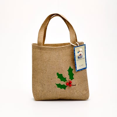 Christmas medium gift bag with holly