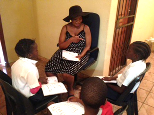 Hildah teaching in passage